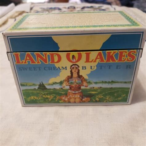 Vintage Metal Recipe Box, Land O'Lakes Sweet Cream Butter